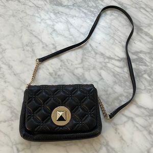 Black leather Kate Spade cross body bag